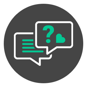 Frequently asked questions icon for pet owner resources and veterinary information